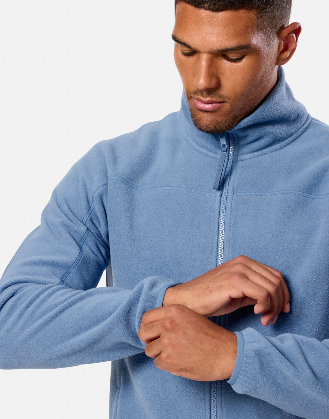Full Zip Polar Fleece in Oasis Blue