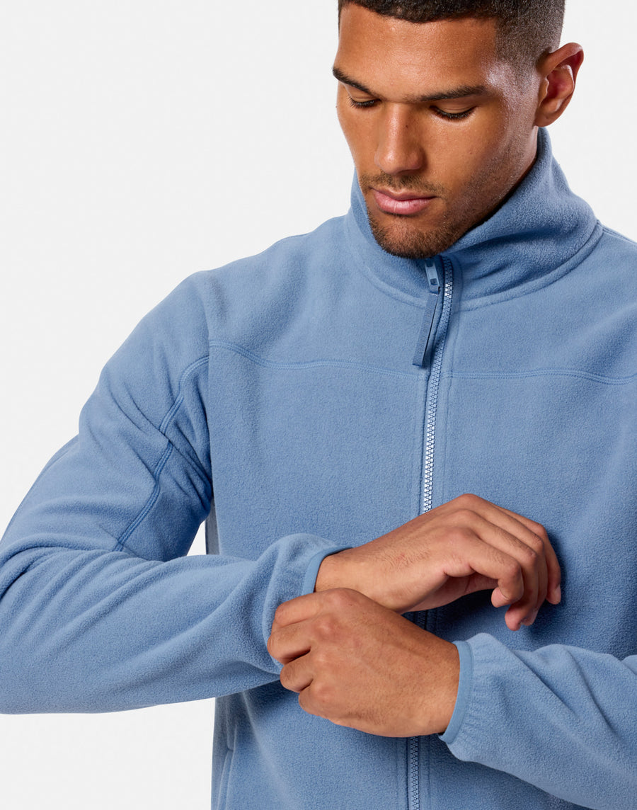 Full Zip Polar Fleece in Oasis Blue