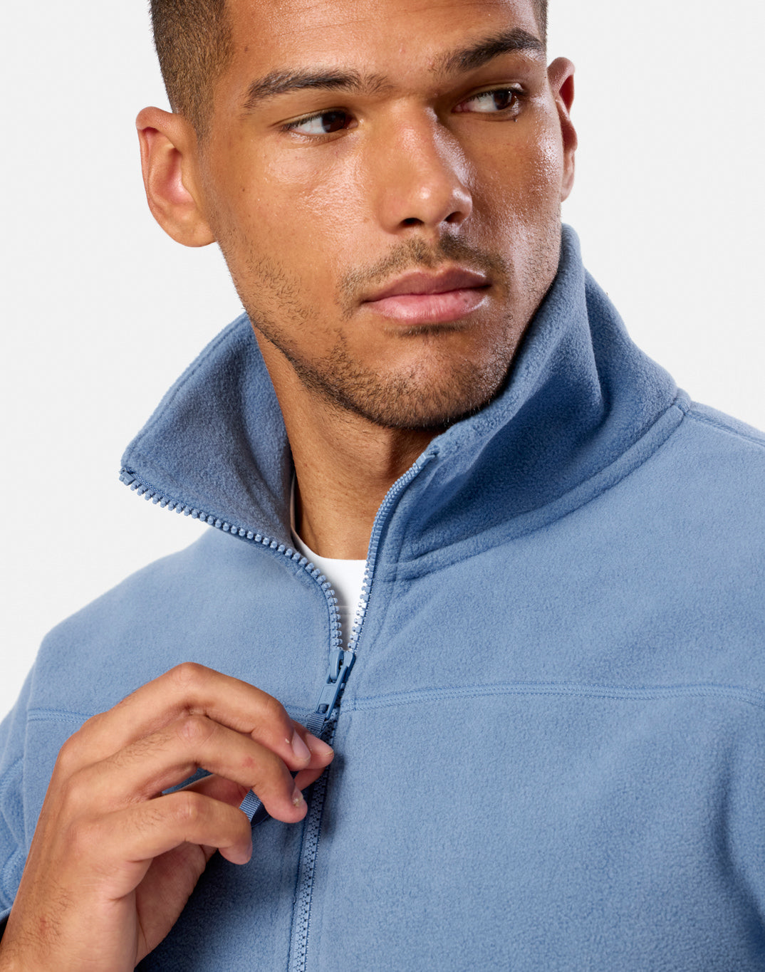 Full Zip Polar Fleece in Oasis Blue