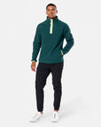Half Zip Polar Fleece in Amazon Green