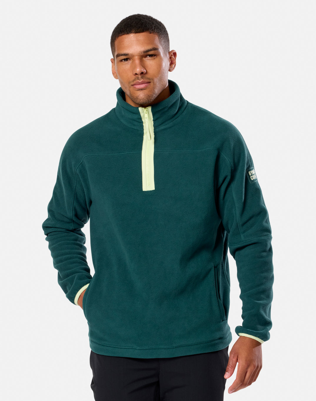 Half Zip Polar Fleece in Amazon Green