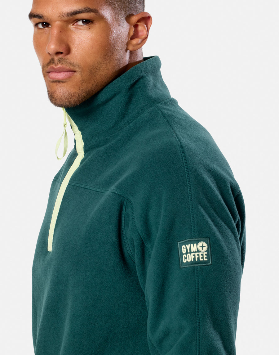 Half Zip Polar Fleece in Amazon Green