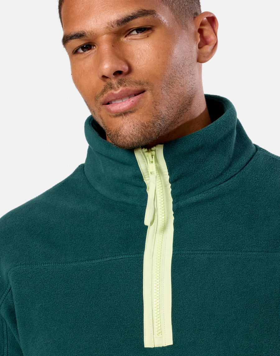Half Zip Polar Fleece in Amazon Green