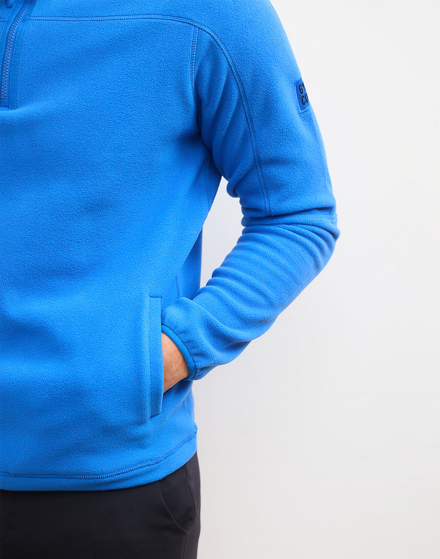 Half Zip Polar Fleece in Azure Blue