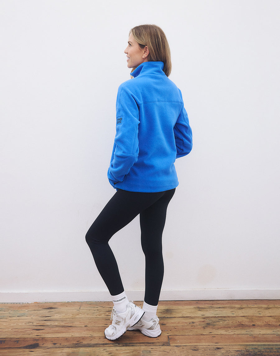 Half Zip Polar Fleece in Azure Blue