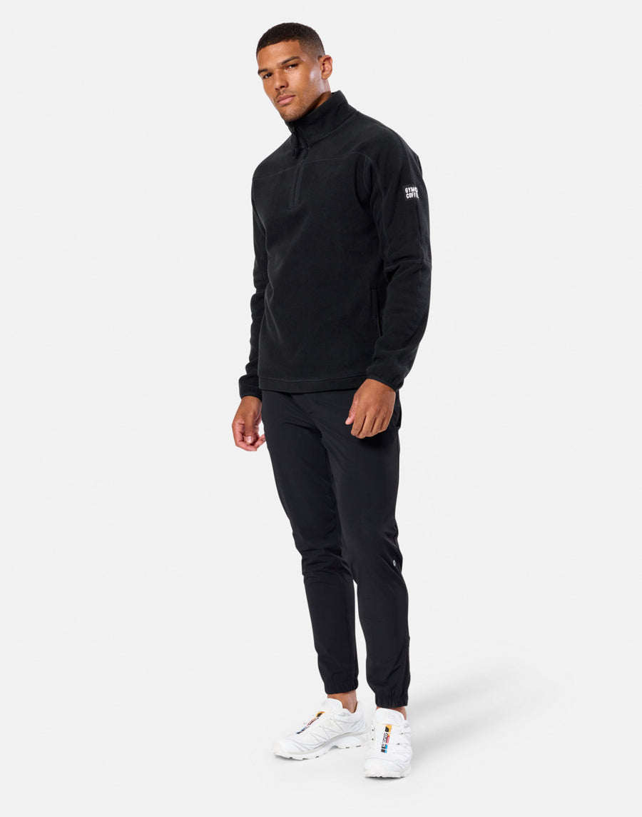 Half Zip Polar Fleece in Deep Black