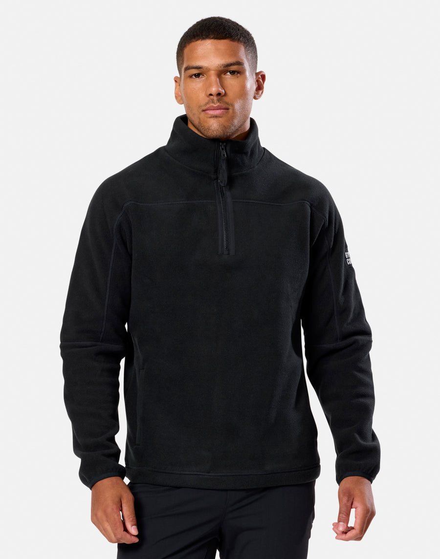 Half Zip Polar Fleece in Deep Black
