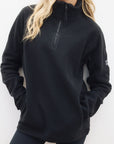 Half Zip Polar Fleece in Deep Black