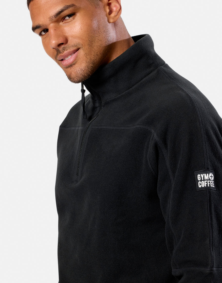Half Zip Polar Fleece in Deep Black