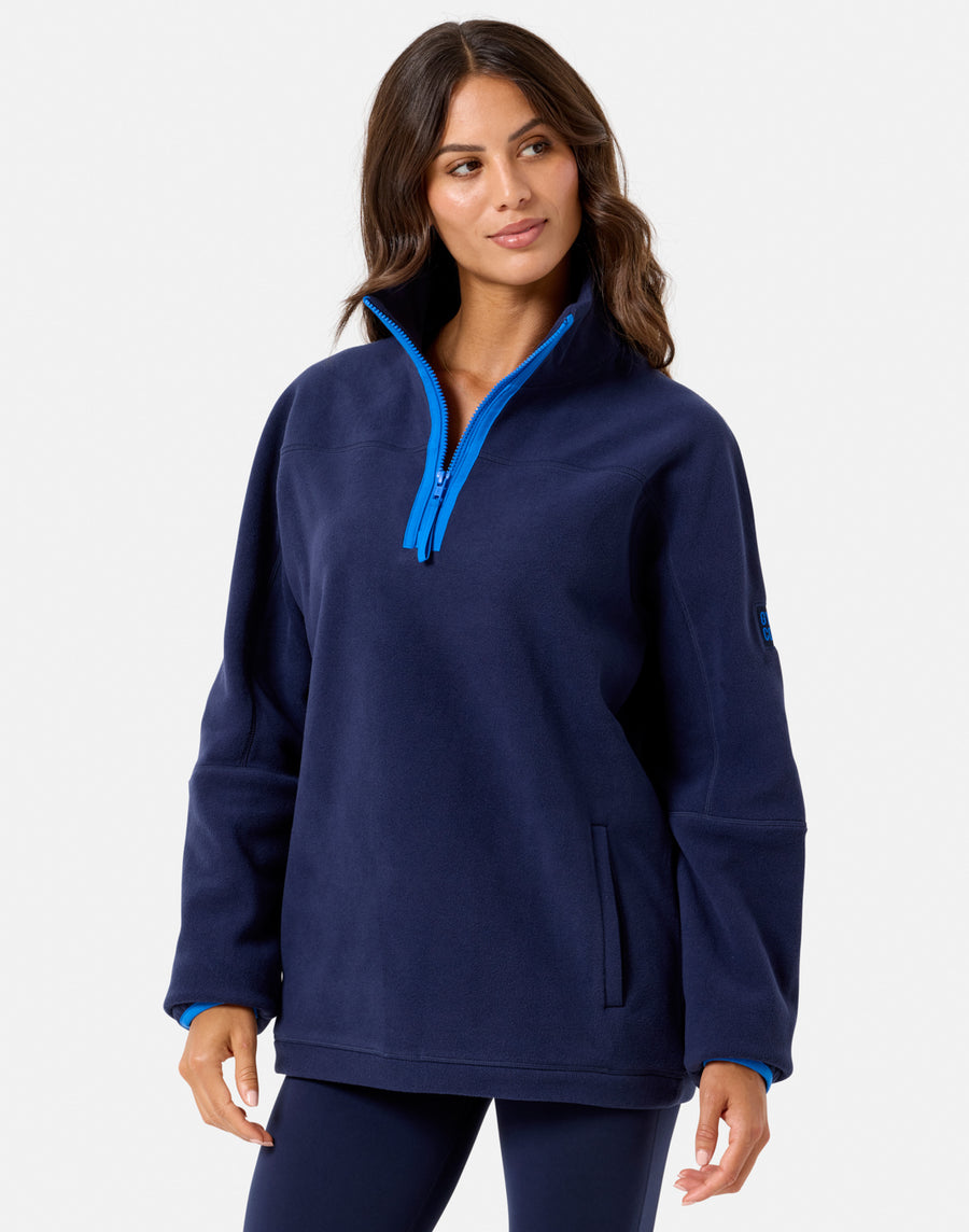 Half Zip Polar Fleece in Twilight Navy