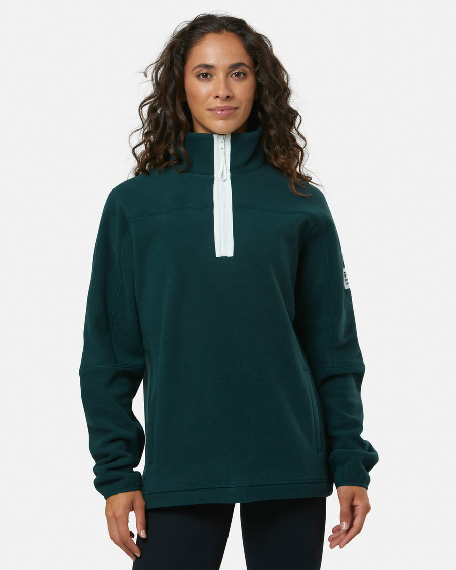 Half Zip Polar Fleece in Moss Green