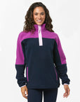 Half Zip Polar Fleece in Obsidian/Vivid Pink