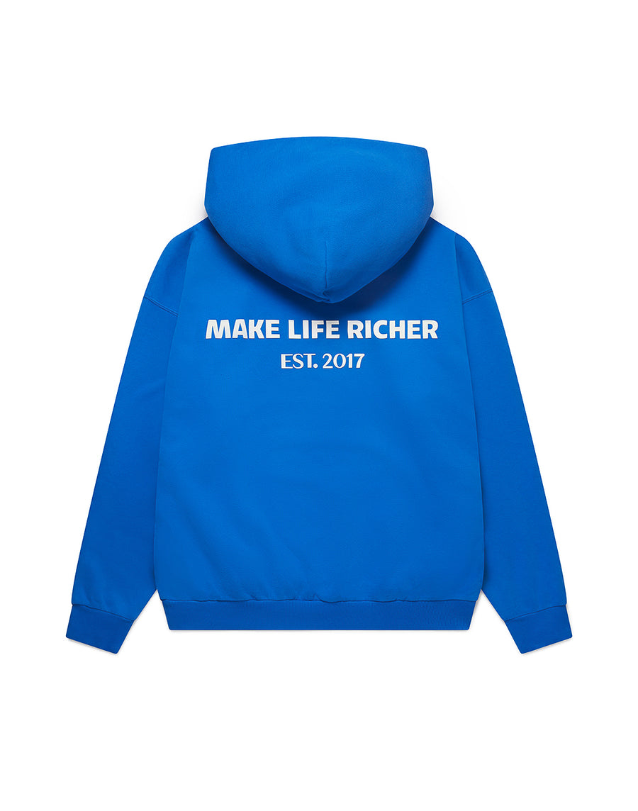 Print Hoodie in Azure Blue