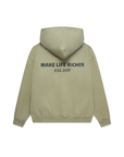 Print Hoodie in Olive Green