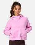 Sierra Crop Half Zip Hoodie in Cotton Candy