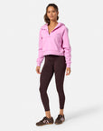 Sierra Crop Half Zip Hoodie in Cotton Candy