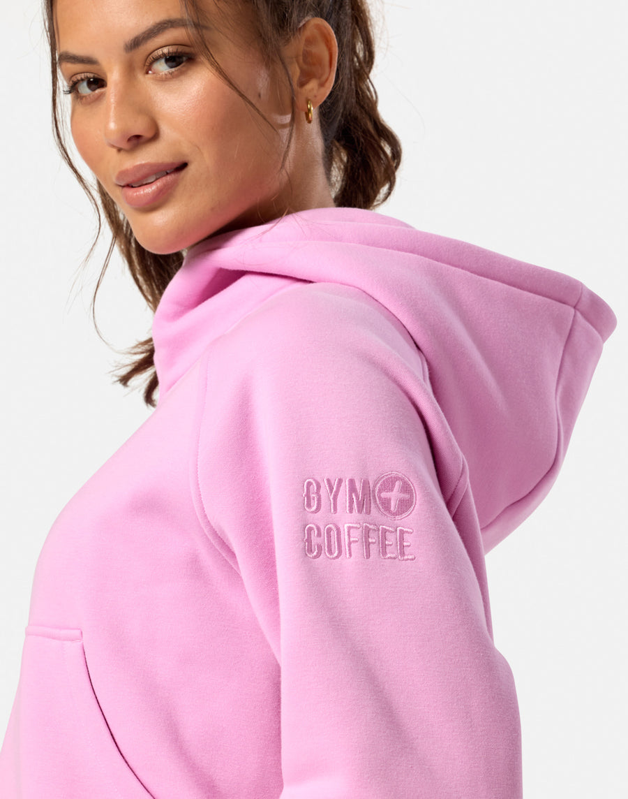 Sierra Crop Half Zip Hoodie in Cotton Candy