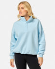 Snap Collar Sierra Sweatshirt in Baby Blue
