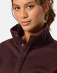 Snap Collar Sierra Sweatshirt in Mocha Bean
