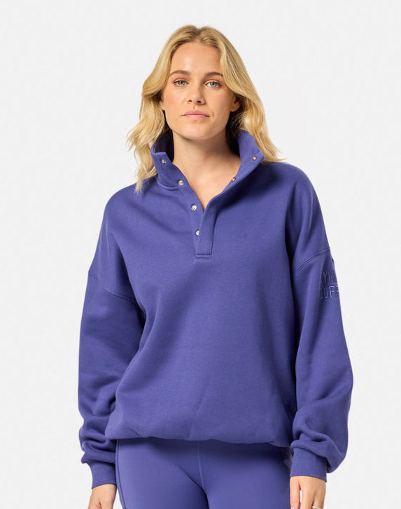 Snap Collar Sierra Sweatshirt in Violet Smoke