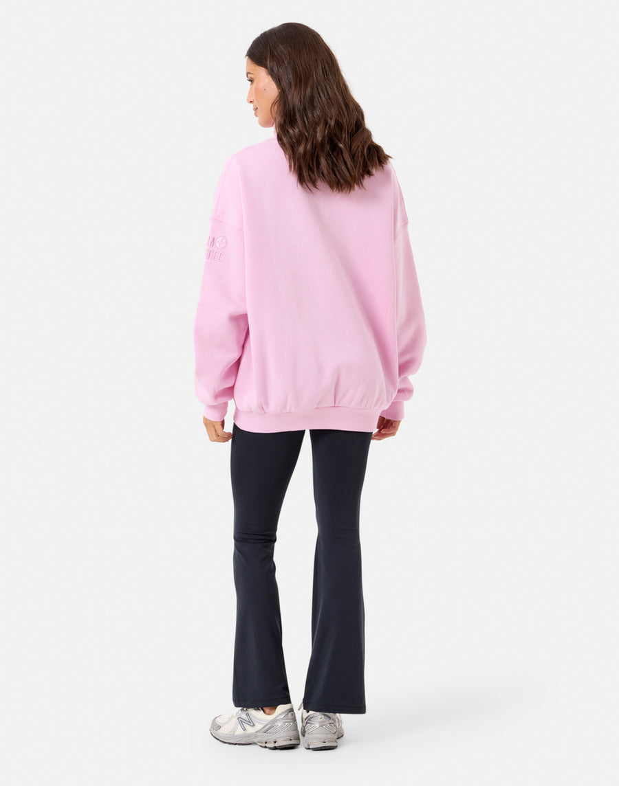Snap Collar Sierra Sweatshirt in Baby Pink