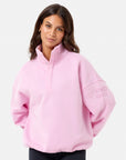 Snap Collar Sierra Sweatshirt in Baby Pink