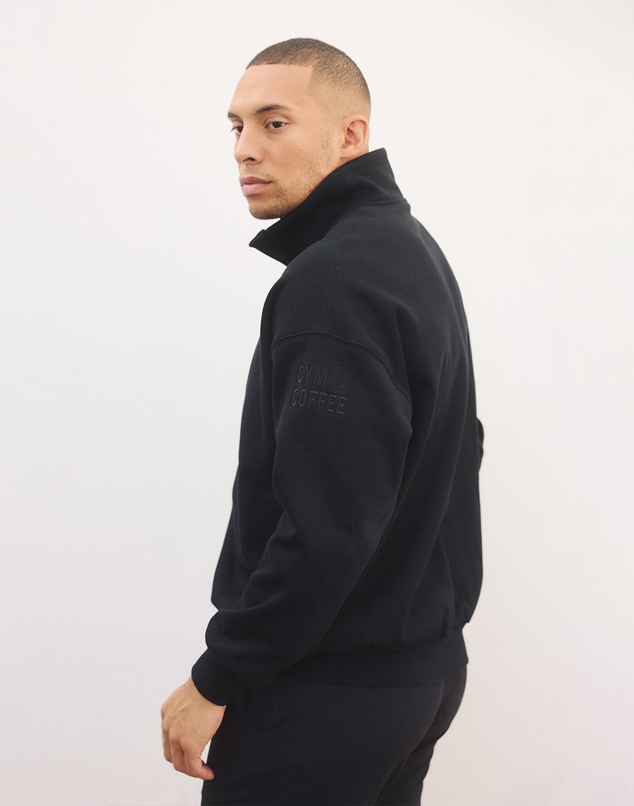 Snap Collar Sierra Sweatshirt in Black