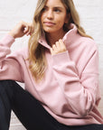 Snap Collar Sierra Sweatshirt in Dusky Pink