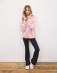 Snap Collar Sierra Sweatshirt in Dusky Pink