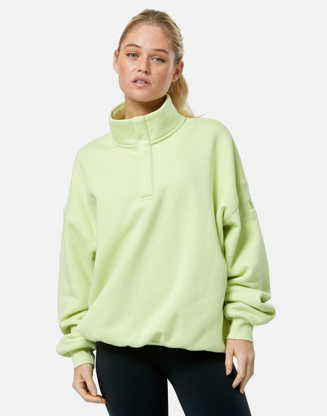 Snap Collar Sierra Sweatshirt in Lime Sorbet