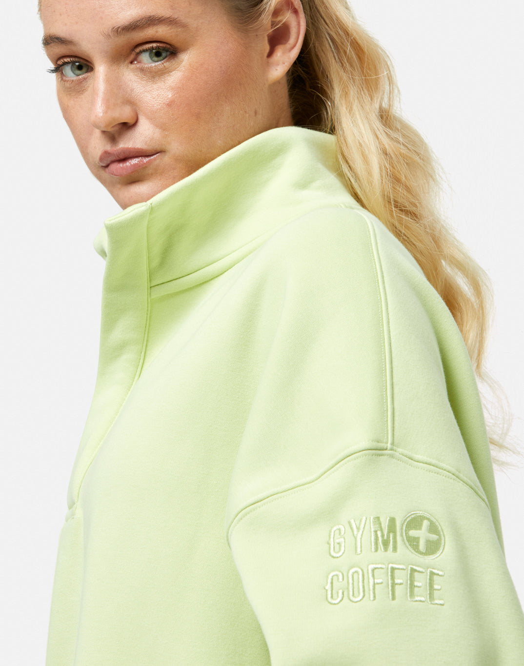 Snap Collar Sierra Sweatshirt in Lime Sorbet