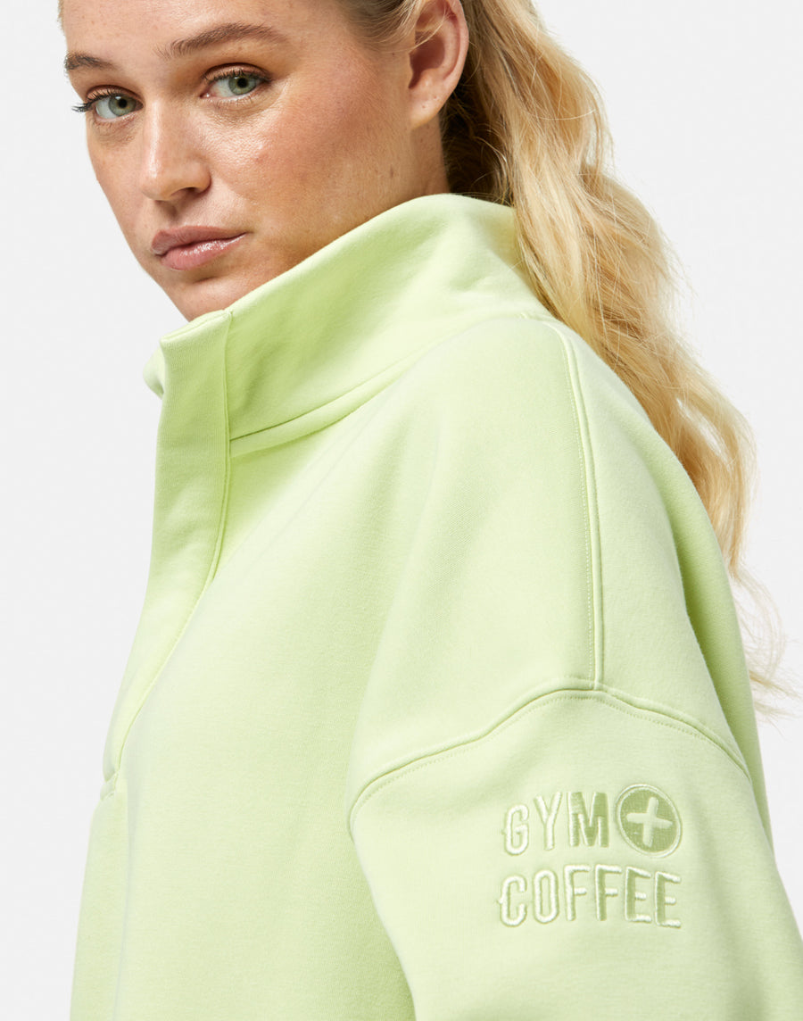 Snap Collar Sierra Sweatshirt in Lime Sorbet