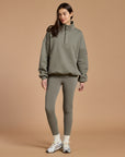 Snap Collar Sierra Sweatshirt in Olive