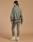 Snap Collar Sierra Sweatshirt in Olive