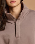 Snap Collar Sierra Sweatshirt in Pebble