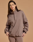 Snap Collar Sierra Sweatshirt in Pebble