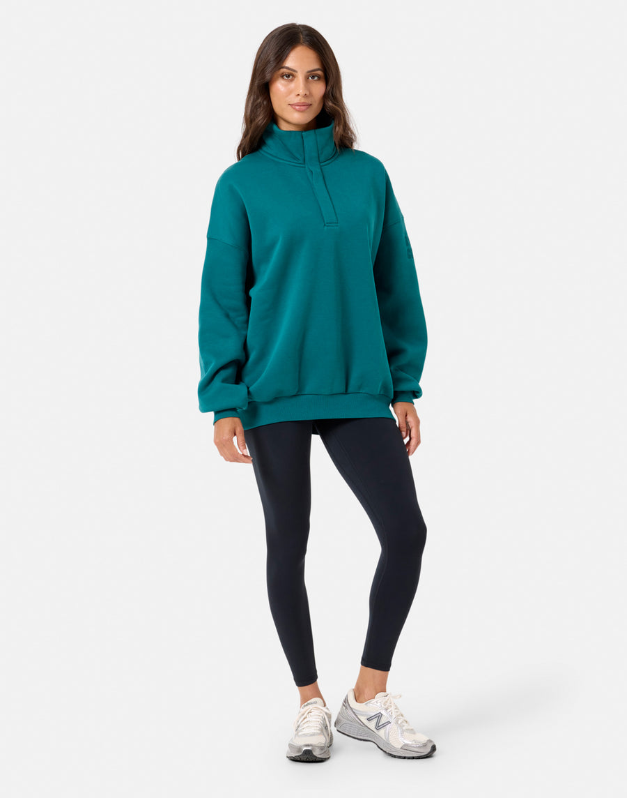 Snap Collar Sierra Sweatshirt in Teal