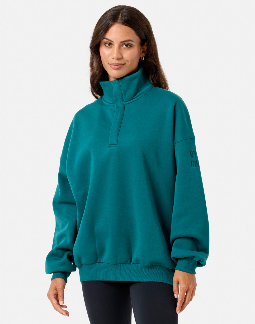 Snap Collar Sierra Sweatshirt in Teal