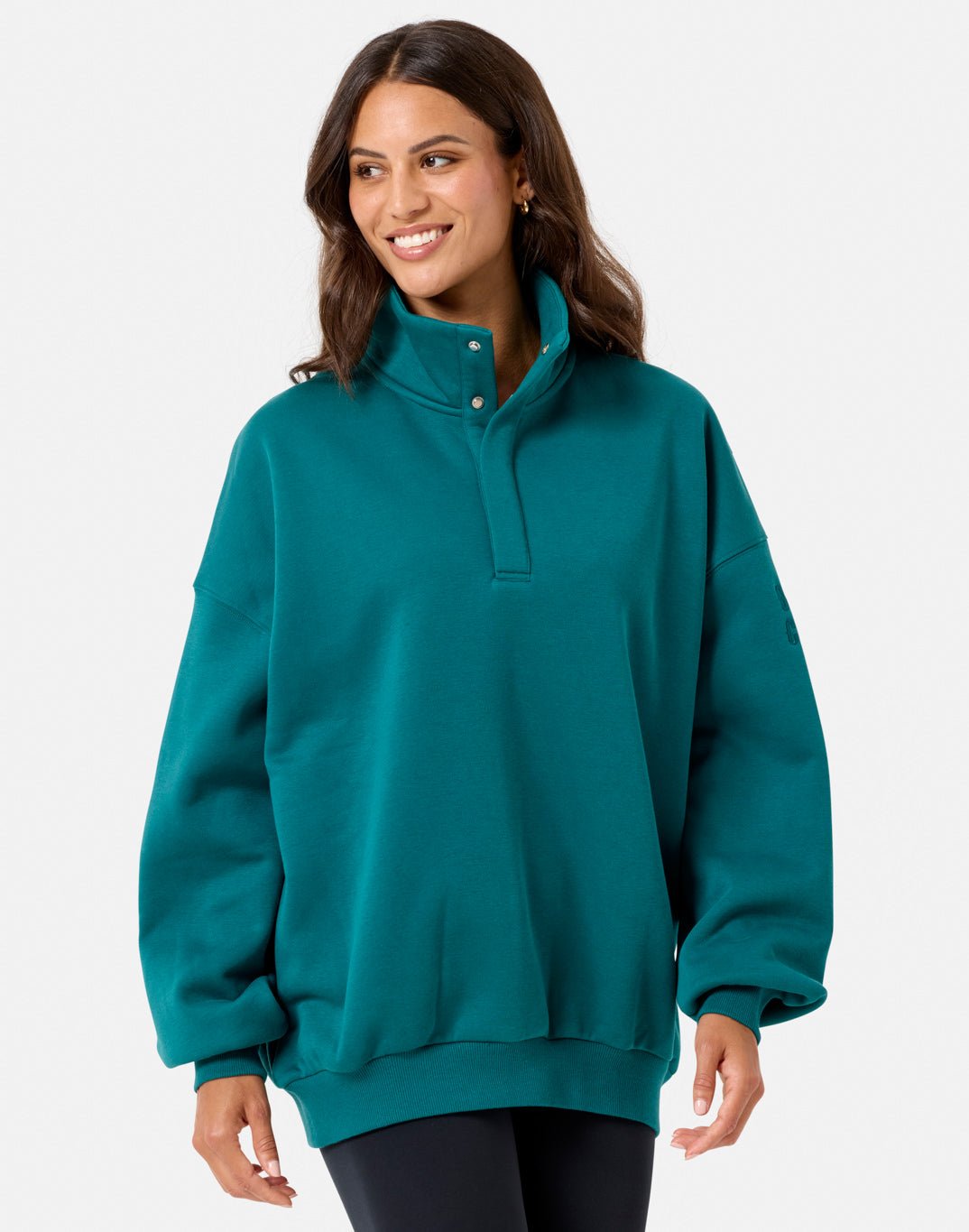 Snap Collar Sierra Sweatshirt in Teal