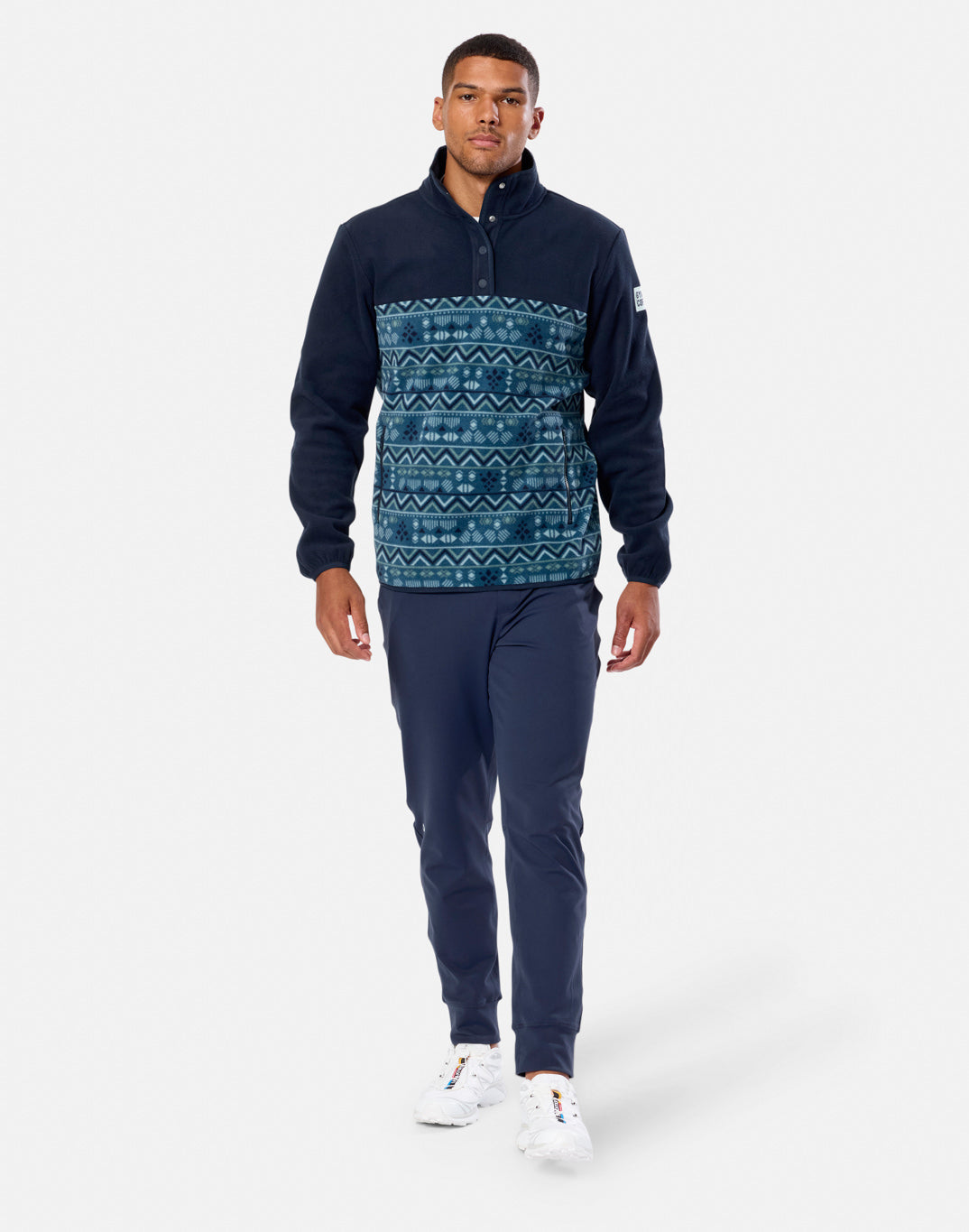 Half Snap Polar Fleece in Aztec Print