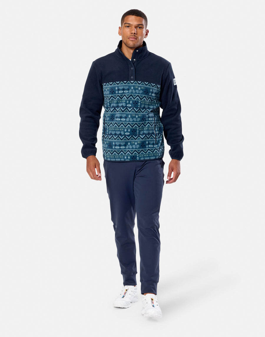 Half Snap Polar Fleece in Aztec Print