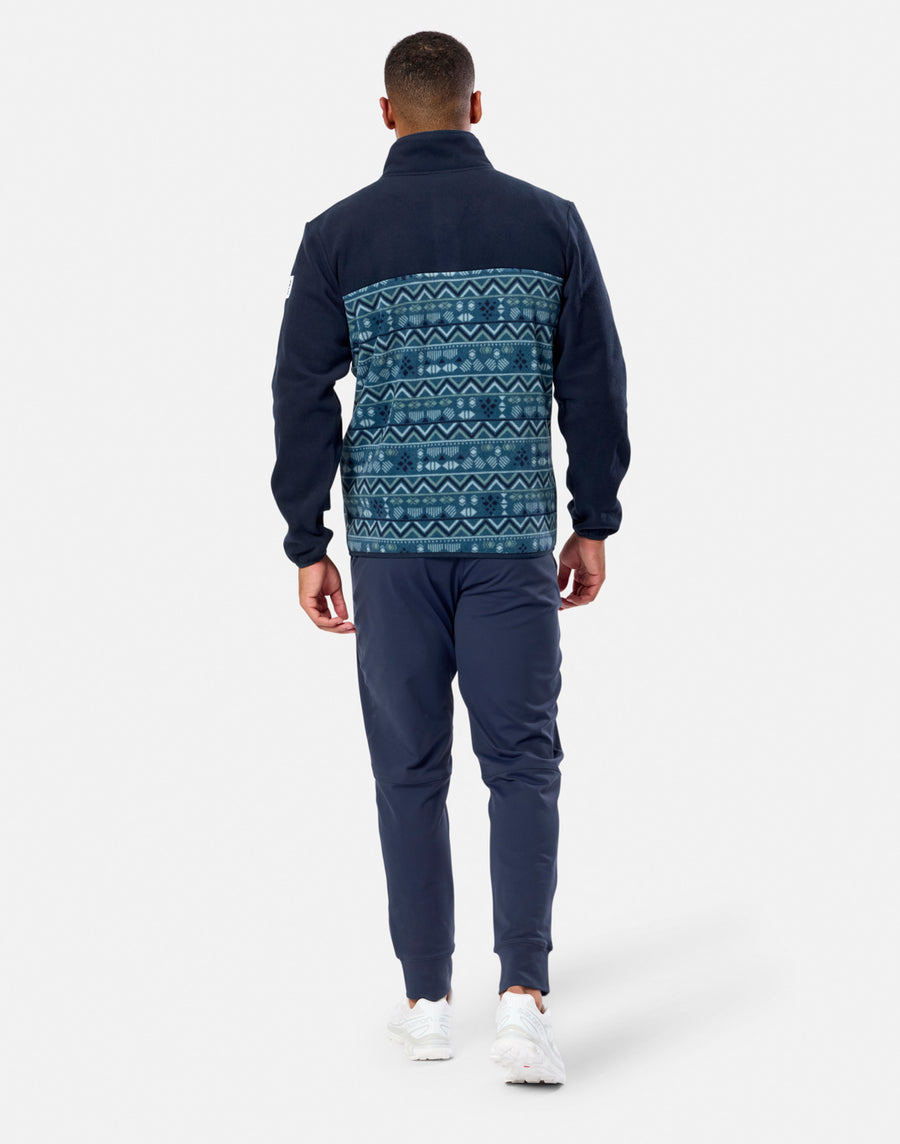 Half Snap Polar Fleece in Aztec Print