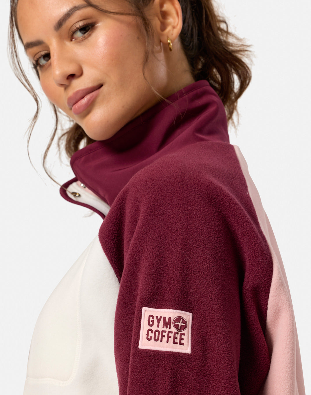 Snap Polar Fleece in Cherry Crush