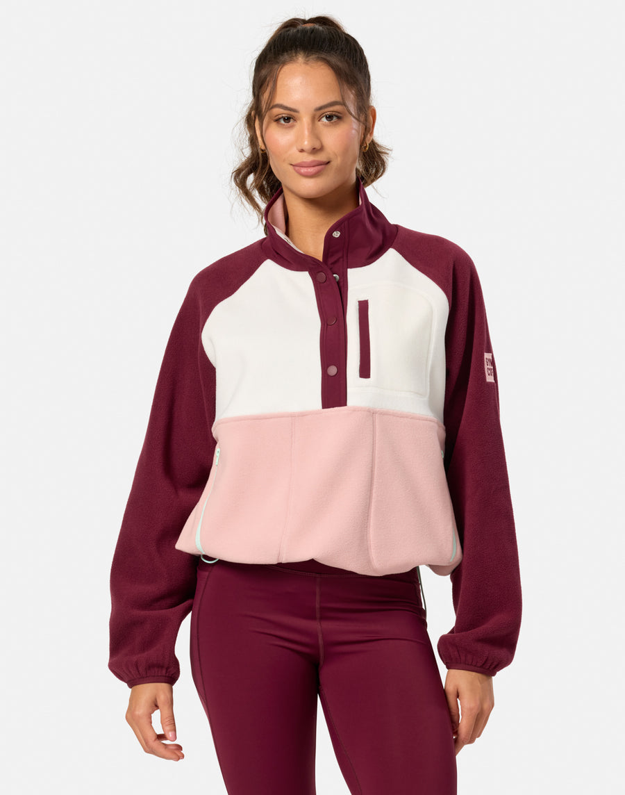 Snap Polar Fleece in Cherry Crush