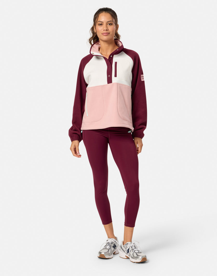 Snap Polar Fleece in Cherry Crush