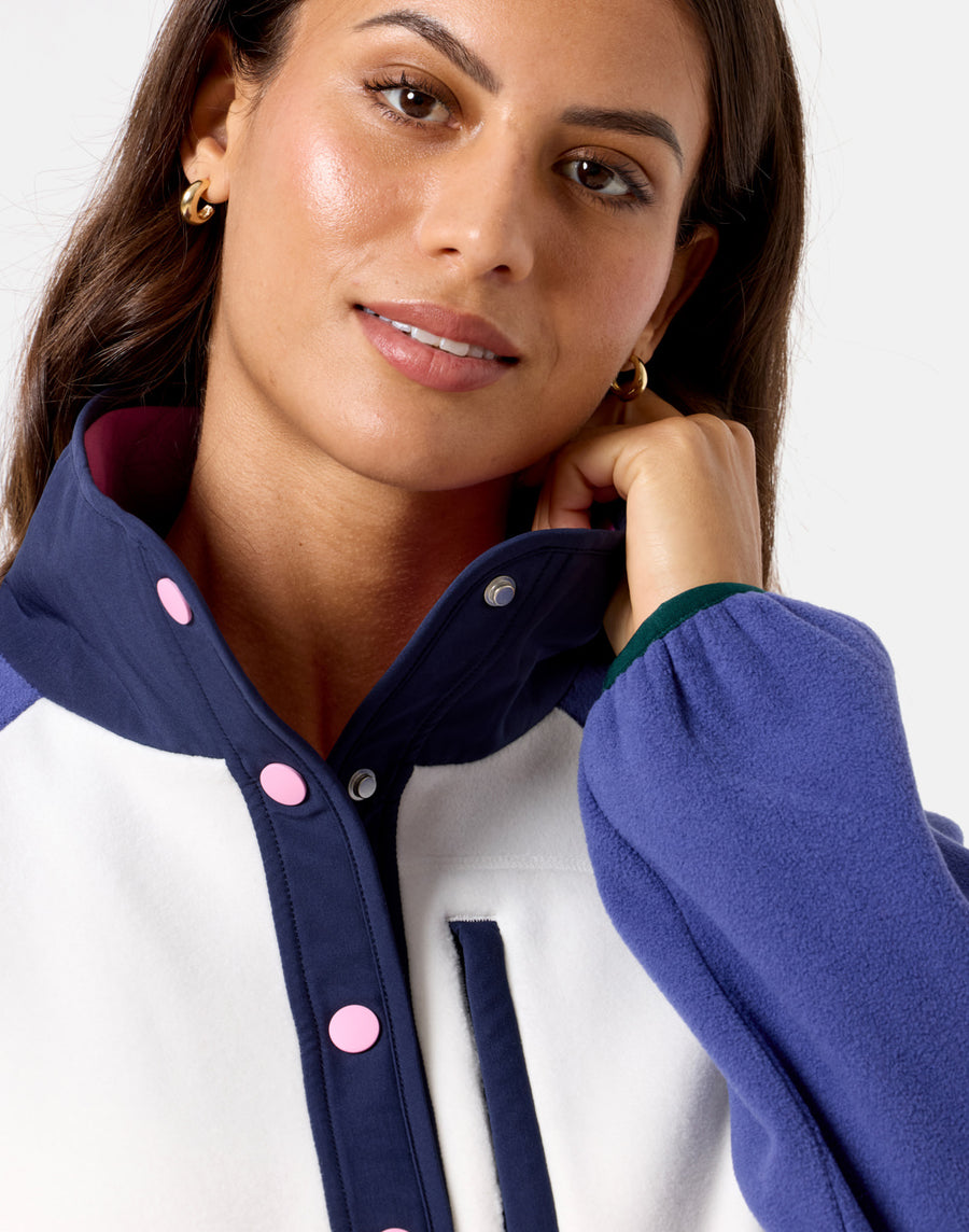 Snap Polar Fleece in Crisp Pink