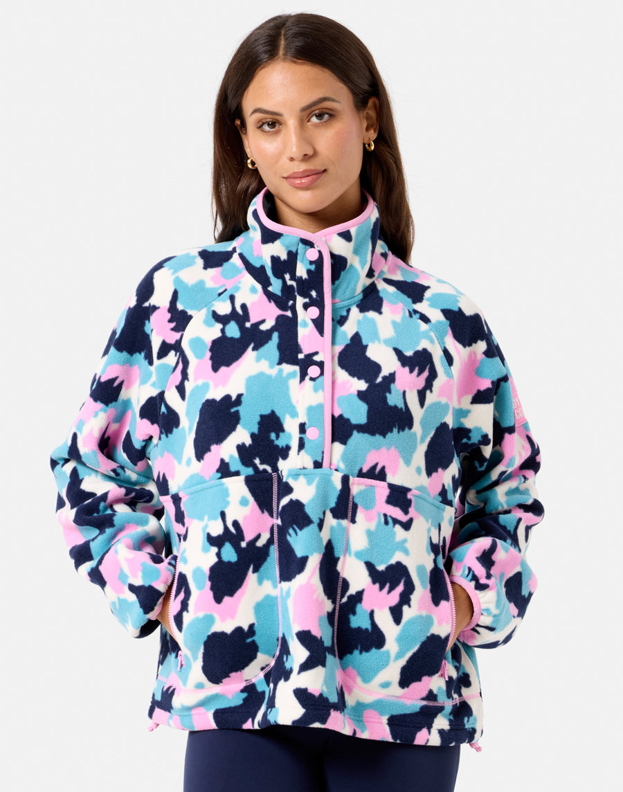 Snap Polar Fleece in Light Pop Print