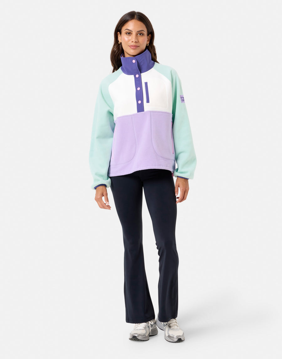 Snap Polar Fleece in Lilac Mint