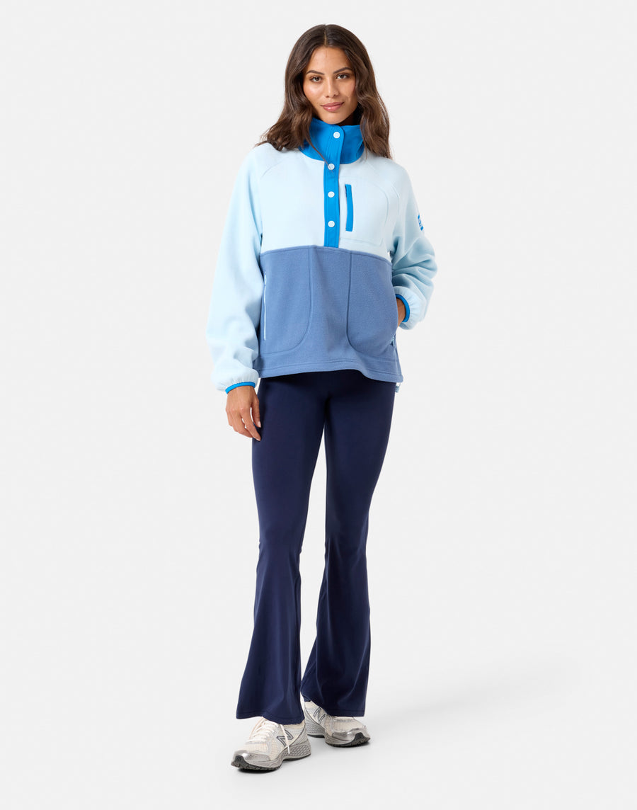 Snap Polar Fleece in Oasis Blue