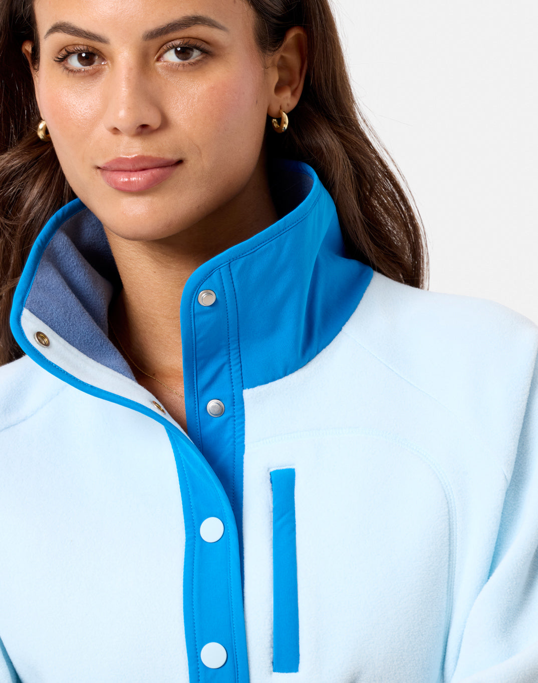 Snap Polar Fleece in Oasis Blue